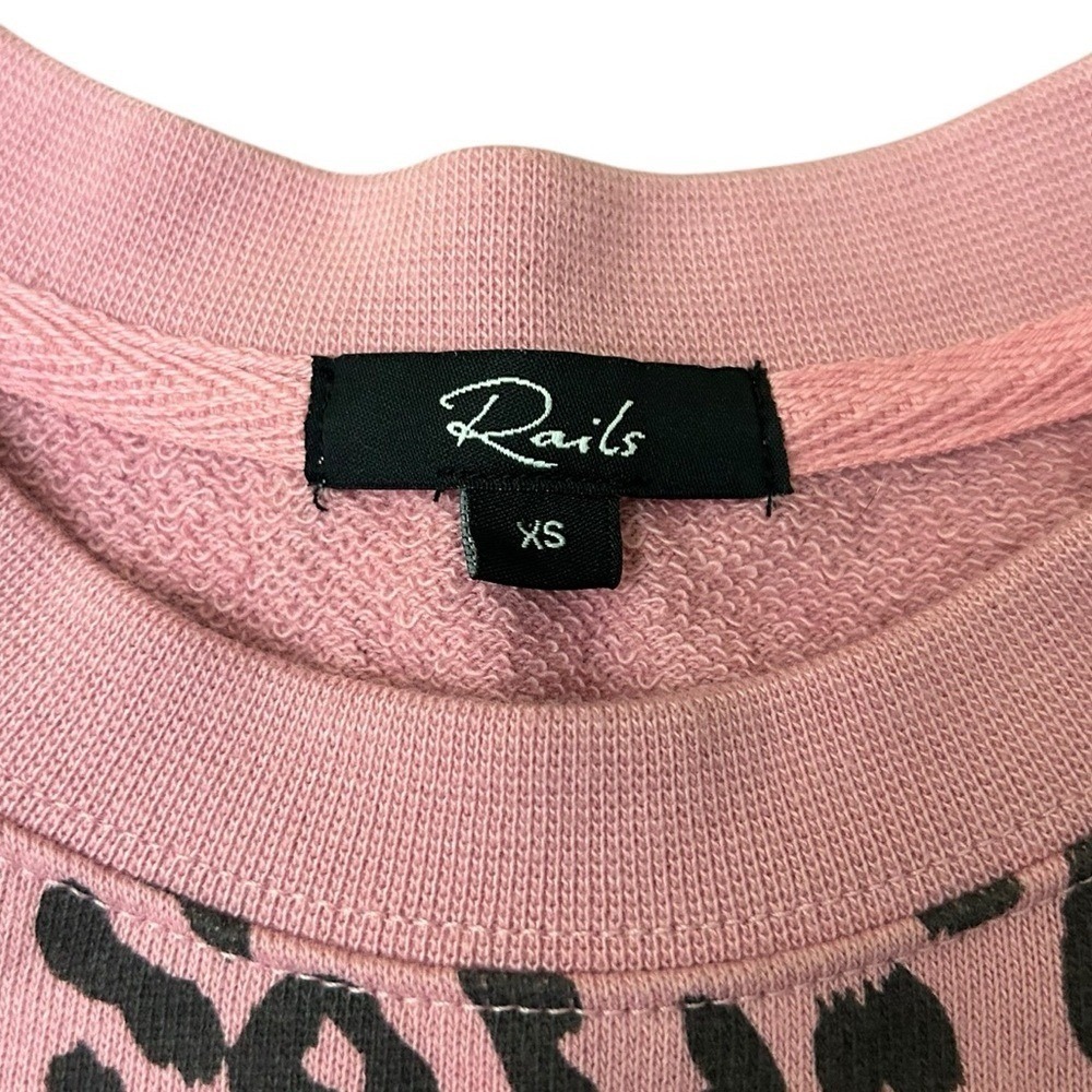 RAILS Ramona Pink Jaguar Pullover Sweatshirt XS - Picture 3 of 11